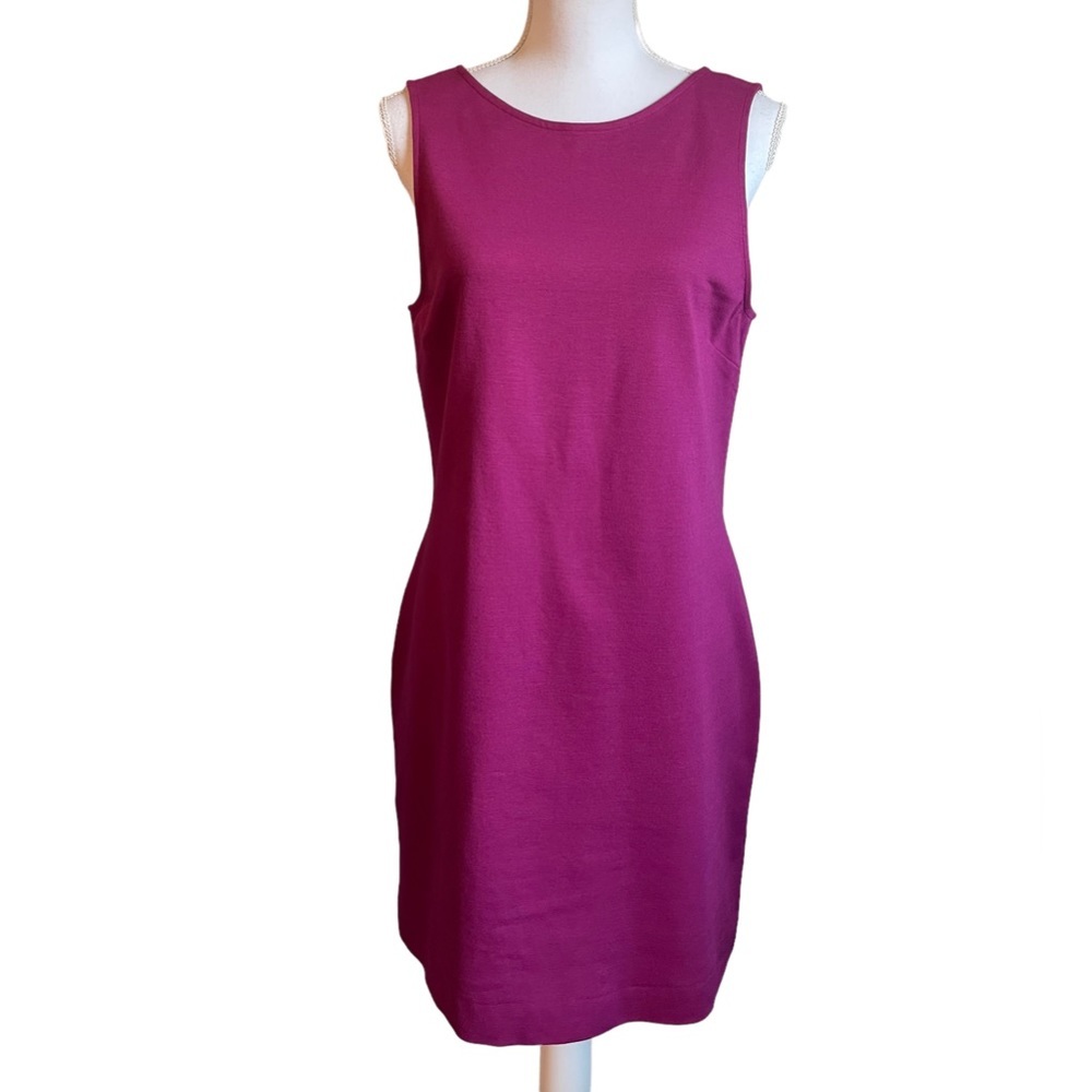 J Crew Women’s Fuchsia Bodycon Form Shaping Sleeveless Sheath Dress Back Zipper